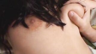 Petite dark hair with stunning boobies gets her booty screwed takes cum