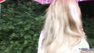 Petite blonde hardcore plowed and swallows grandpa cum