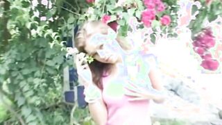 Blonde barely legal grind her clitoris inside outside sex tape