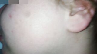I cum on her face and the sperm flows down her cheek