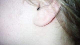I cum on her face and the sperm flows down her cheek