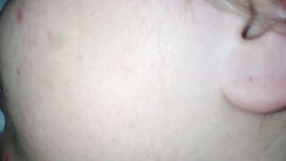 I cum on her face and the sperm flows down her cheek