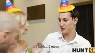 HUNT4K. Skank blonde has anal sex with stranger