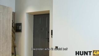 HUNT4K. Skank blonde has anal sex with stranger