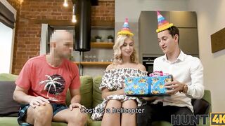 HUNT4K. Skank blonde has anal sex with stranger