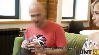 HUNT4K. Skank blonde has anal sex with stranger