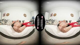 Solo blonde, Cherry Aleksa is masturbating again, inside VR