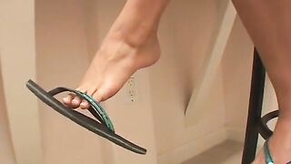 Dirty bro licks irresistible dark hair's toes and butt