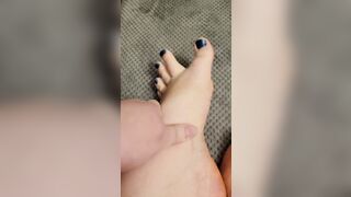BBW Slides Expensive Lotion On Foot