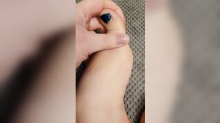 BBW Slides Expensive Lotion On Foot