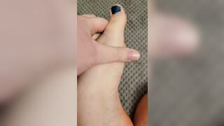 BBW Slides Expensive Lotion On Foot