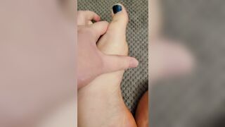 BBW Slides Expensive Lotion On Foot