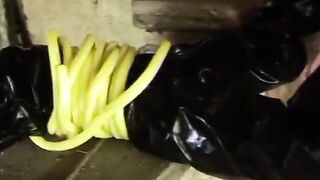 Filthy masked bro bones beauty sexy inside pvc body outdoor