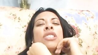 Beautiful Hispanic likes it when she gets her soak holes pounded