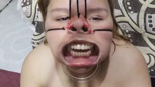BBW BDSM face with cum on it