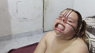 BBW BDSM face with cum on it