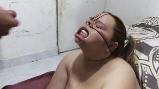 BBW BDSM face with cum on it