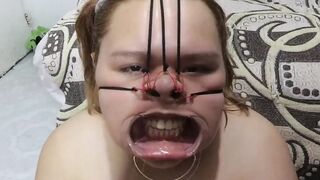 BBW BDSM face with cum on it