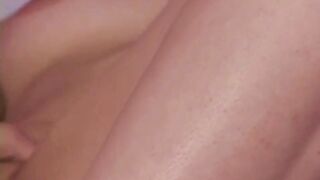 Little April with natural breasts finger fucked twat