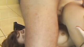 Sexual babes on couch sucks bro's dick and fucks it