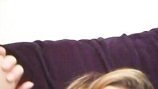 Blonde pregnant thot gets pounded rough on a couch