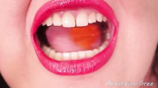 Intense close up teeth Camgirl Anastasia Gree