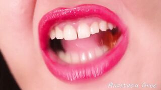 Intense close up teeth Camgirl Anastasia Gree
