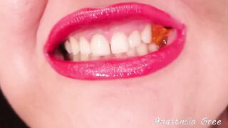 Intense close up teeth Camgirl Anastasia Gree