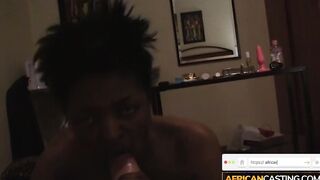 Flashing Titties and Taking Huge White Cock for a Fake Job