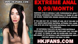 Hotkinkyjo insane belly bulge fucking with huge vibrator anal