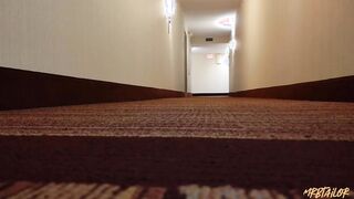 Scared sex inside hotel hallway