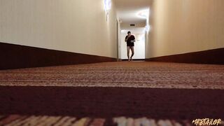 Scared sex inside hotel hallway