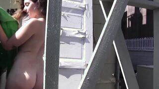 Dyke Beretta James gets naked and gets fuck with vibrators