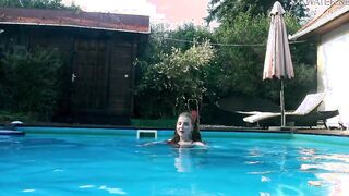 Marfa is adorable Russian pornstar who gets nude into the pool