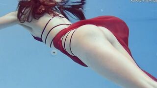 Marfa is adorable Russian pornstar who gets nude into the pool