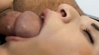 Pregnant hoe blows and fucks erected dicks on the bed