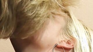 Freaky blond bitch takes it into her tight butt