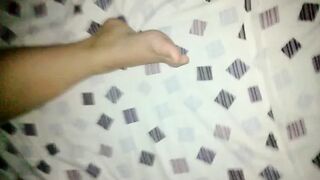Cumming on purple pantie