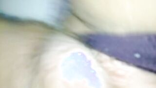Cumming on purple pantie