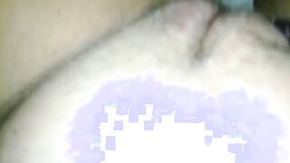 Cumming on purple pantie