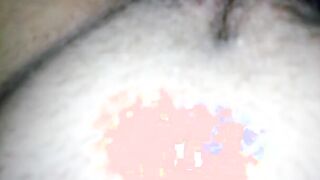 Cumming on purple pantie