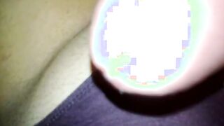 Cumming on purple pantie