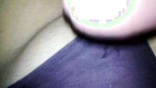 Cumming on purple pantie