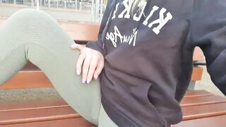 BDSM Walking into leggins beauty strong 18 outdoor