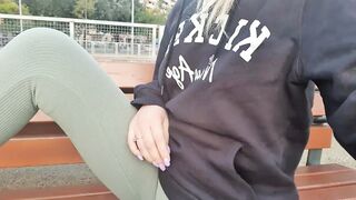BDSM Walking into leggins beauty strong 18 outdoor