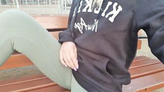 BDSM Walking into leggins beauty strong 18 outdoor