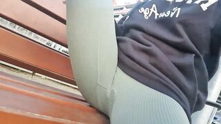 BDSM Walking into leggins beauty strong 18 outdoor