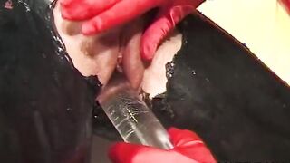 Cutie lesbo girls are fucking inside the booty with vibrator