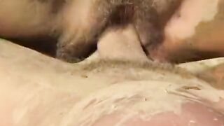 Dude fucks turned on mature blonde inside mud public