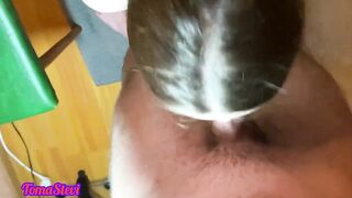 Step Sister Blows Huge Cock StepBrother Gets Cum On Boobies - Toma